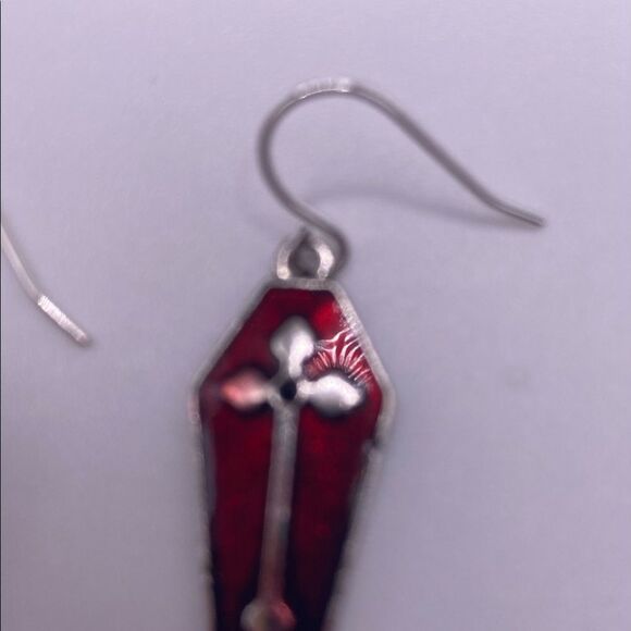 4/$20 Red Coffin Earrings - Picture 3 of 4